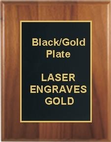 6" x 8" Cherry Finish Plaque with a Black Designer Plate 2