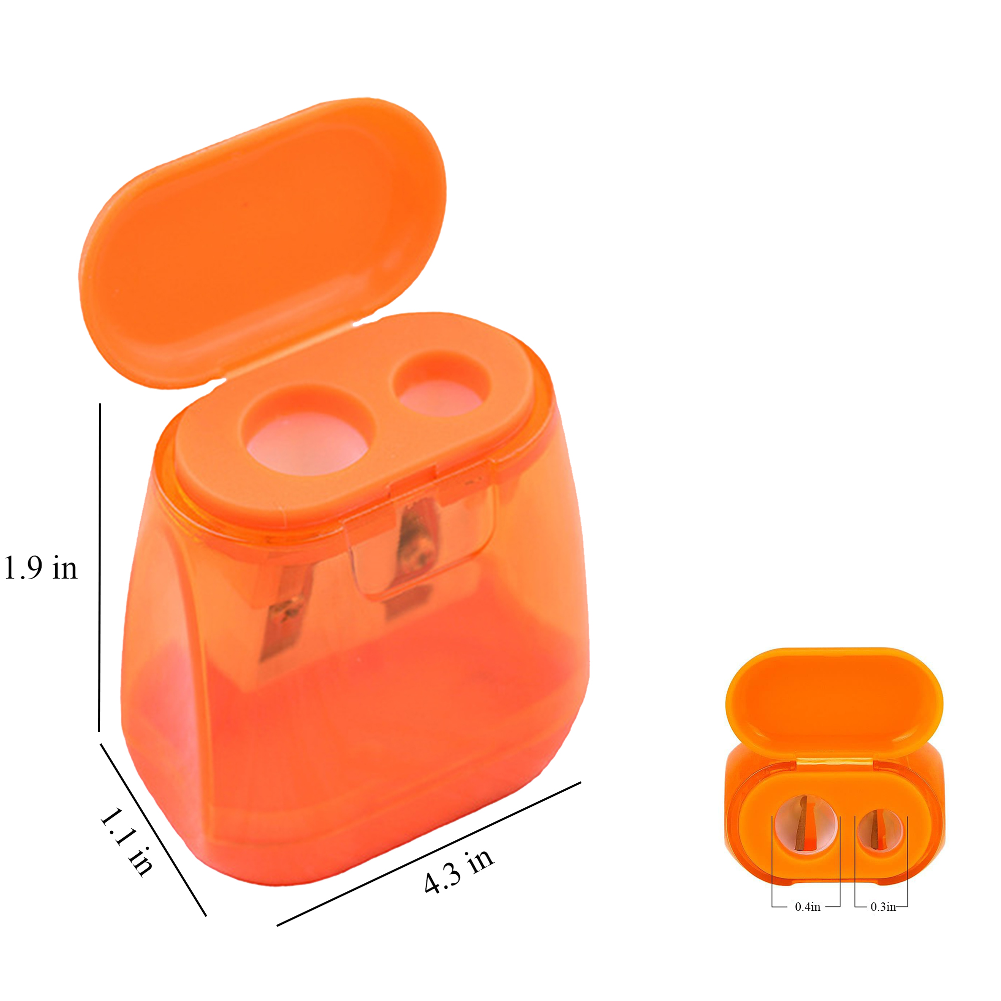 Double Hole Plastic Pencil Sharpener With Cover 6