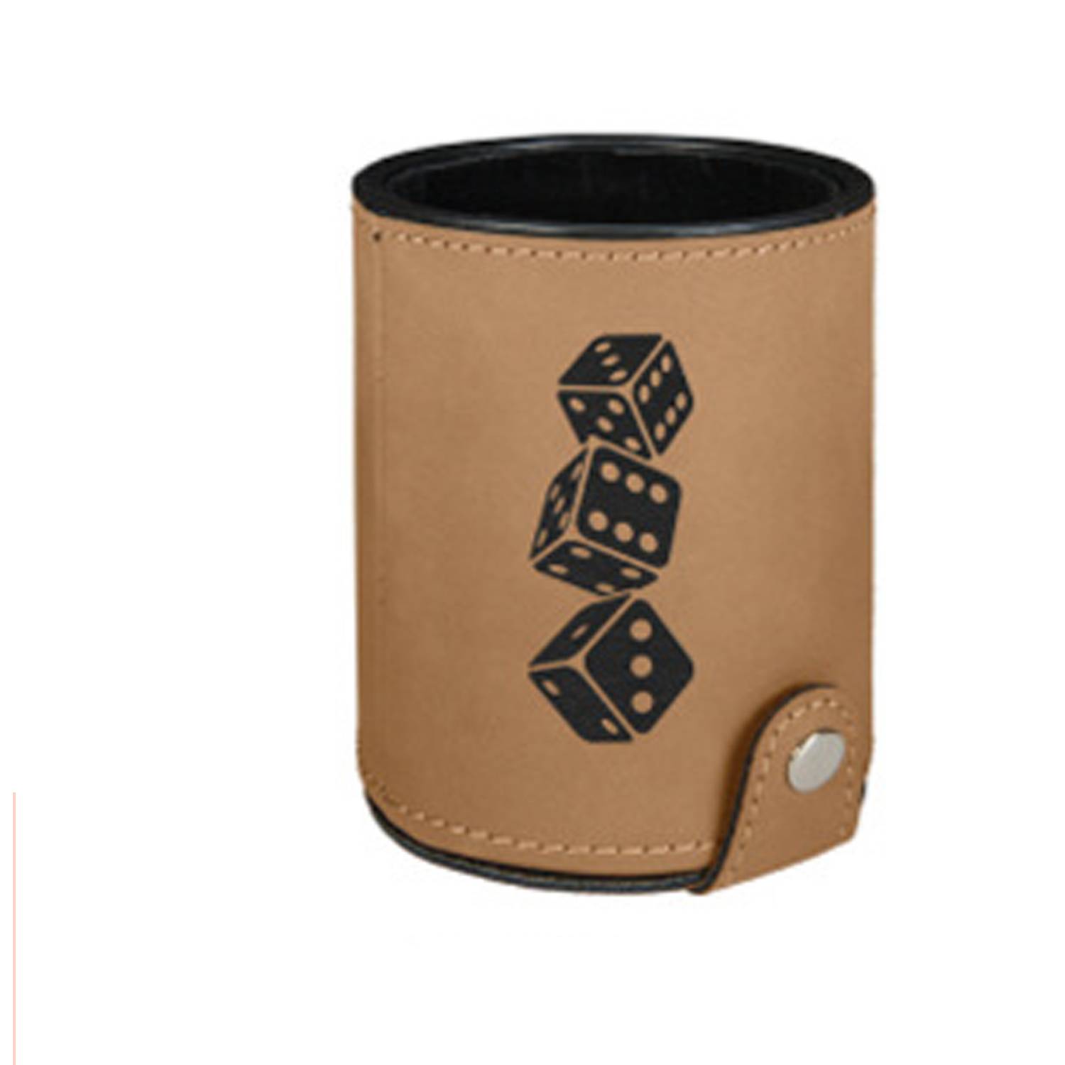 Round PU Leather Dice Cup 12