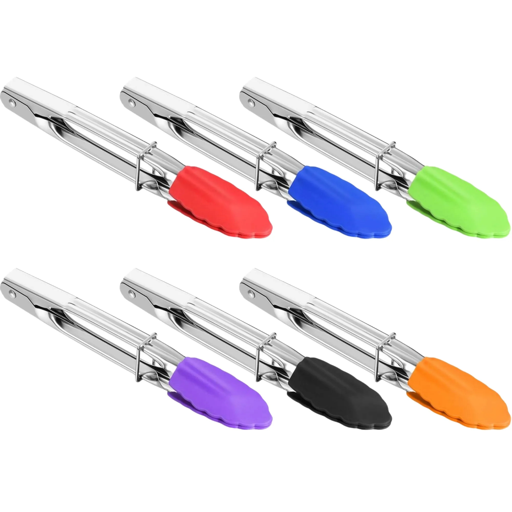 7" BBQ Silicone Tip Tongs 5