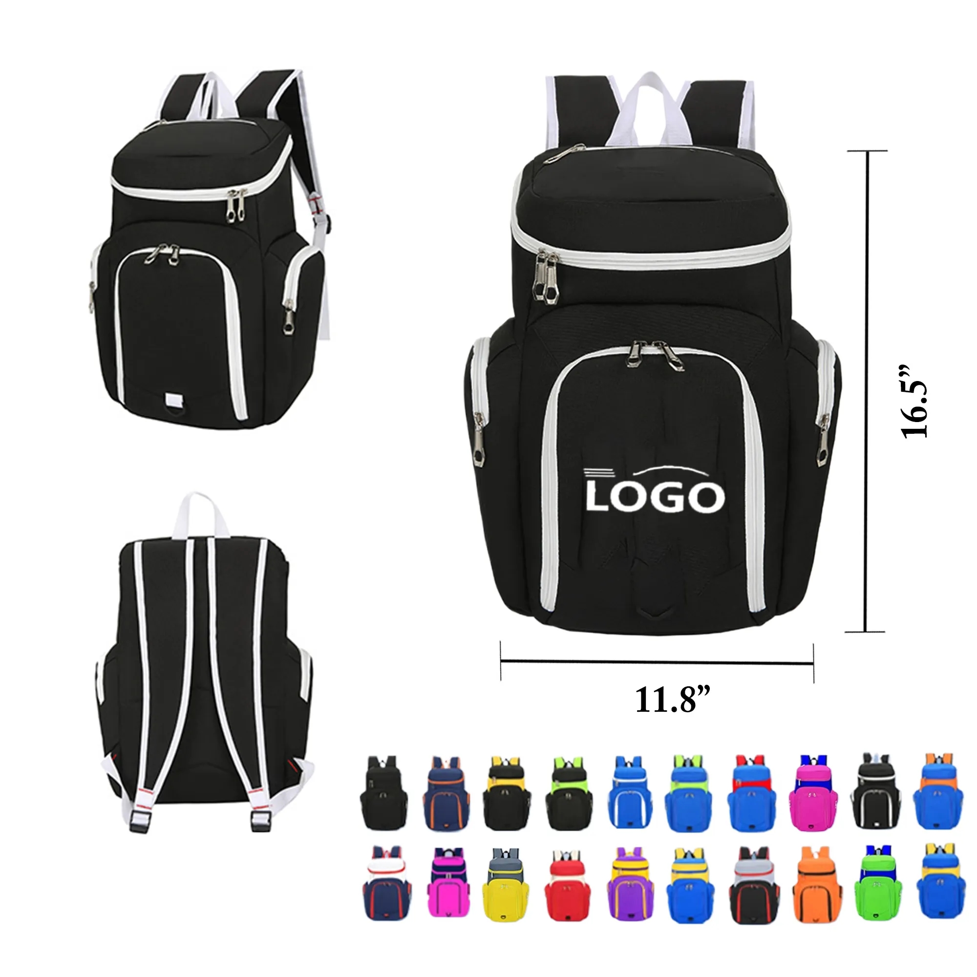 MOQ25 Custom Backpack with Shoe & Ball Compartment 14