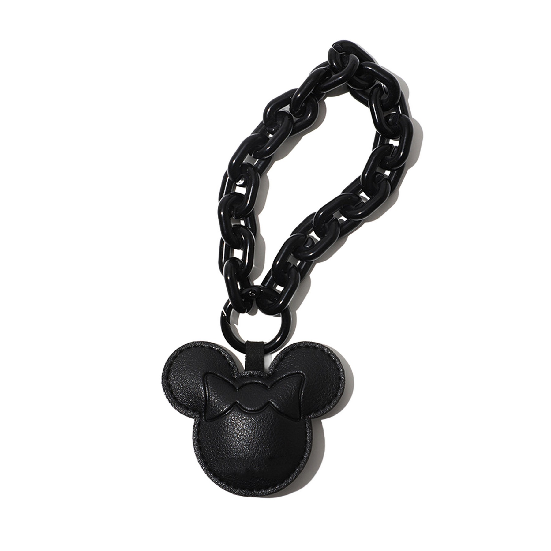 Black Chain Leather Keychain 8