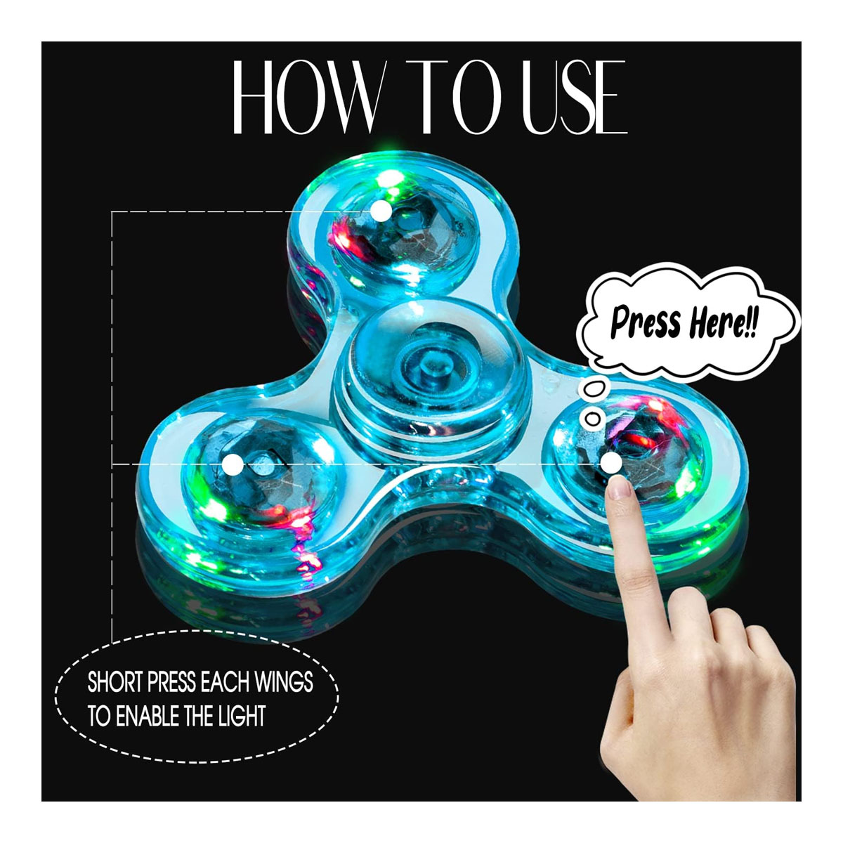 Metal Fidget LED UP Spinner 5