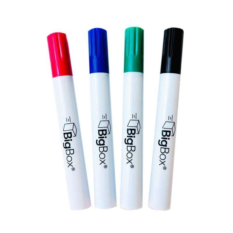 BigBox Dry Erase Markers - 4 Pack Assorted Chisel Tip 1
