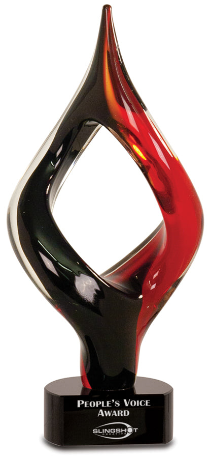 13.25" Red/Black Twist Art Glass 2