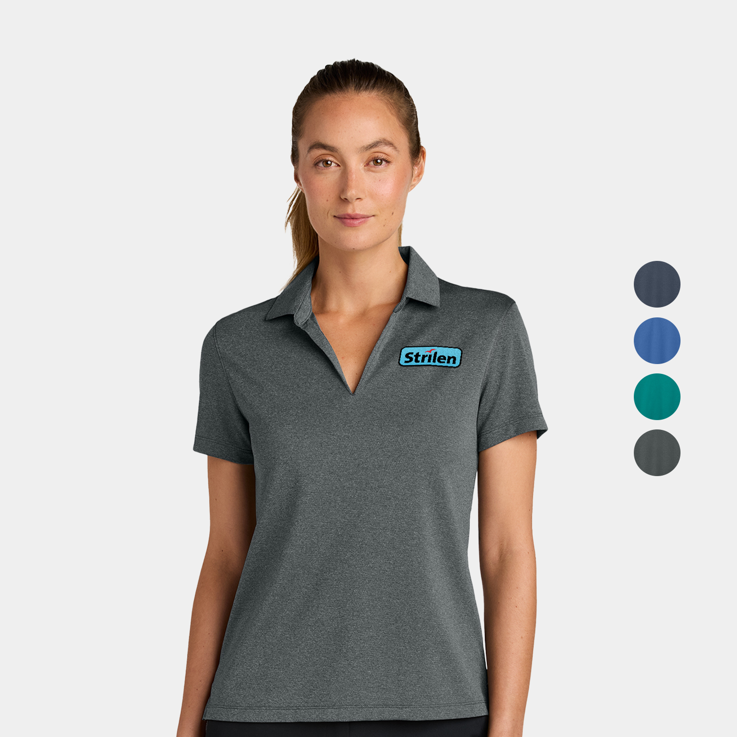 Nike Dri-FIT Women's Heather Polo w/ Screen Print 4.4 oz. 8