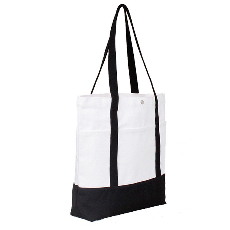 Canvas Tote Bag With External Pocket, custom tote bag with logo imprint 2