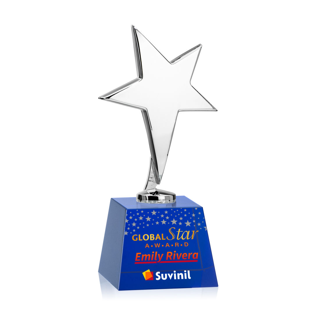 Tuscany Chrome Star VividPrint™ Award on Robson Base -  Blue