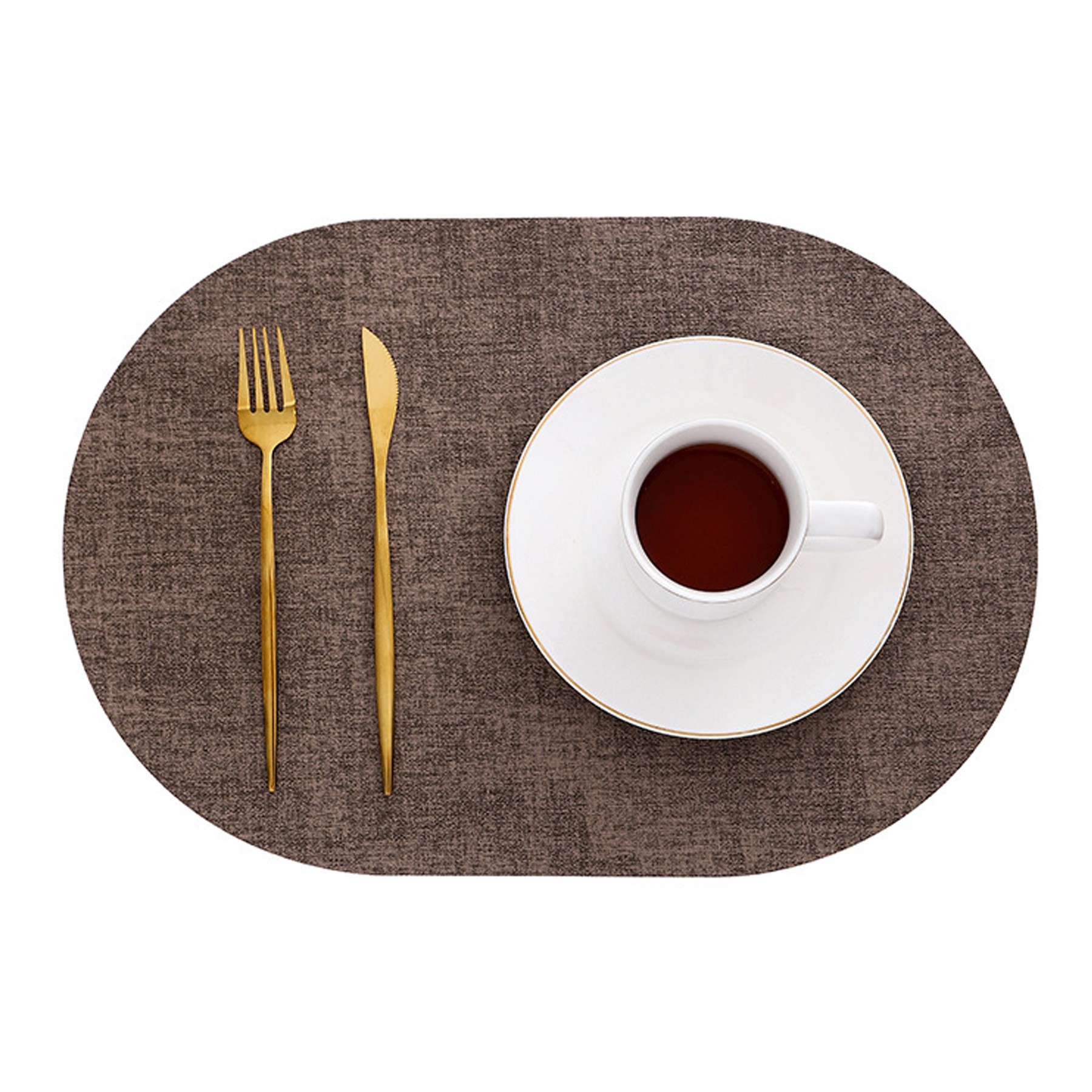 Double Sided Leather Oval Placemats 6