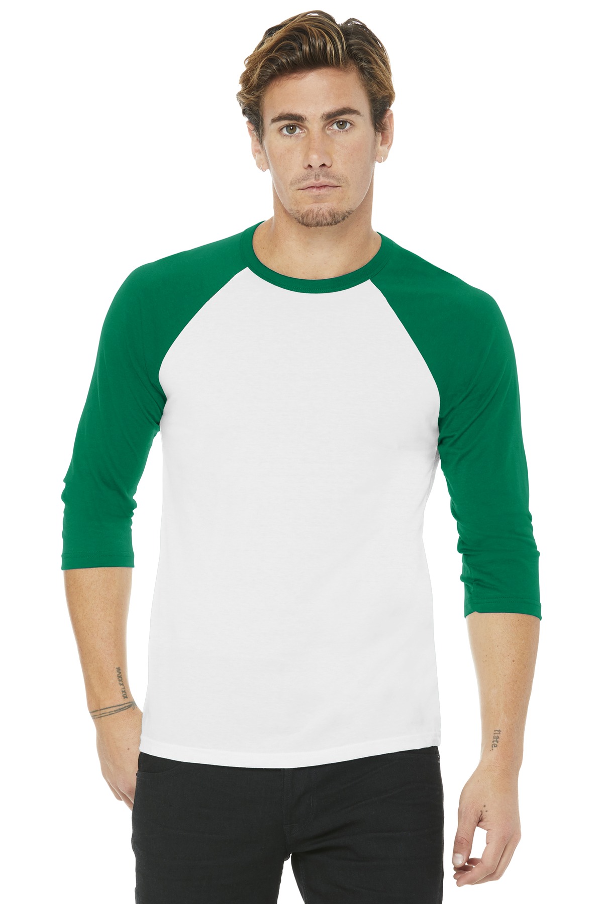 BELLA+CANVAS Unisex 3/4-Sleeve Baseball Tee. BC3200 64