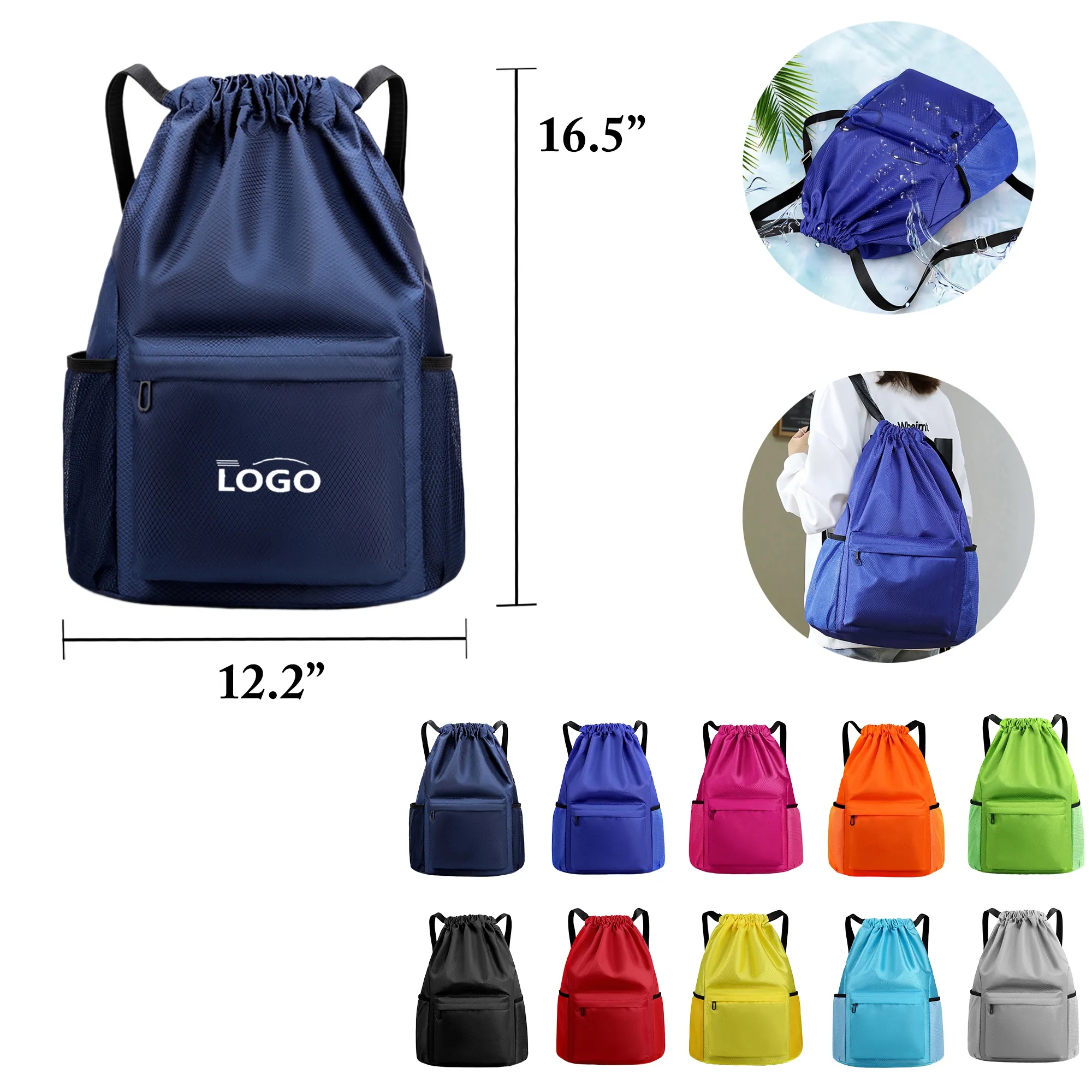 MOQ30 Dry Wet Drawstring Backpack for Travel 4