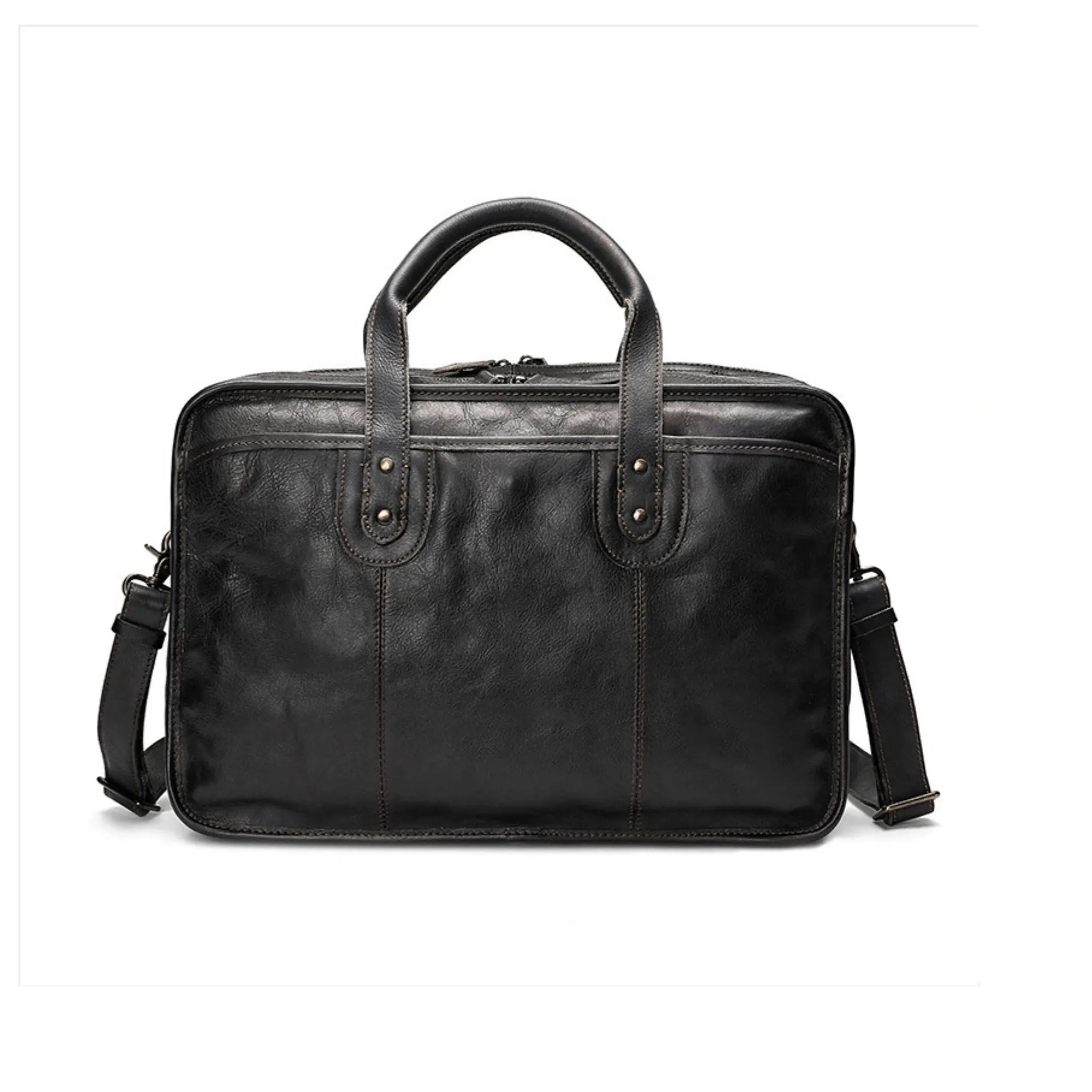 Vintage Business Handbag - Top-Grain Pure Leather 4