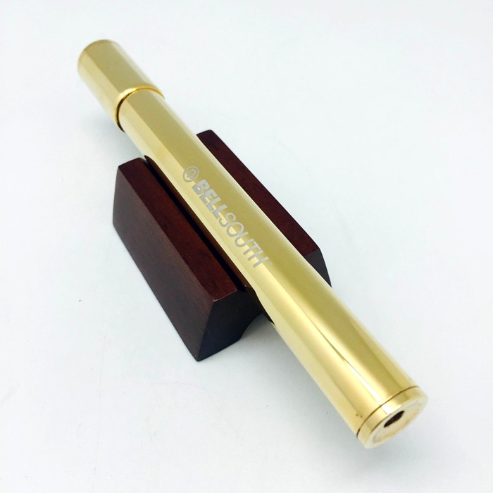 Slim Rotating Chamber Brass Kaleidoscope with Walnut Base 3