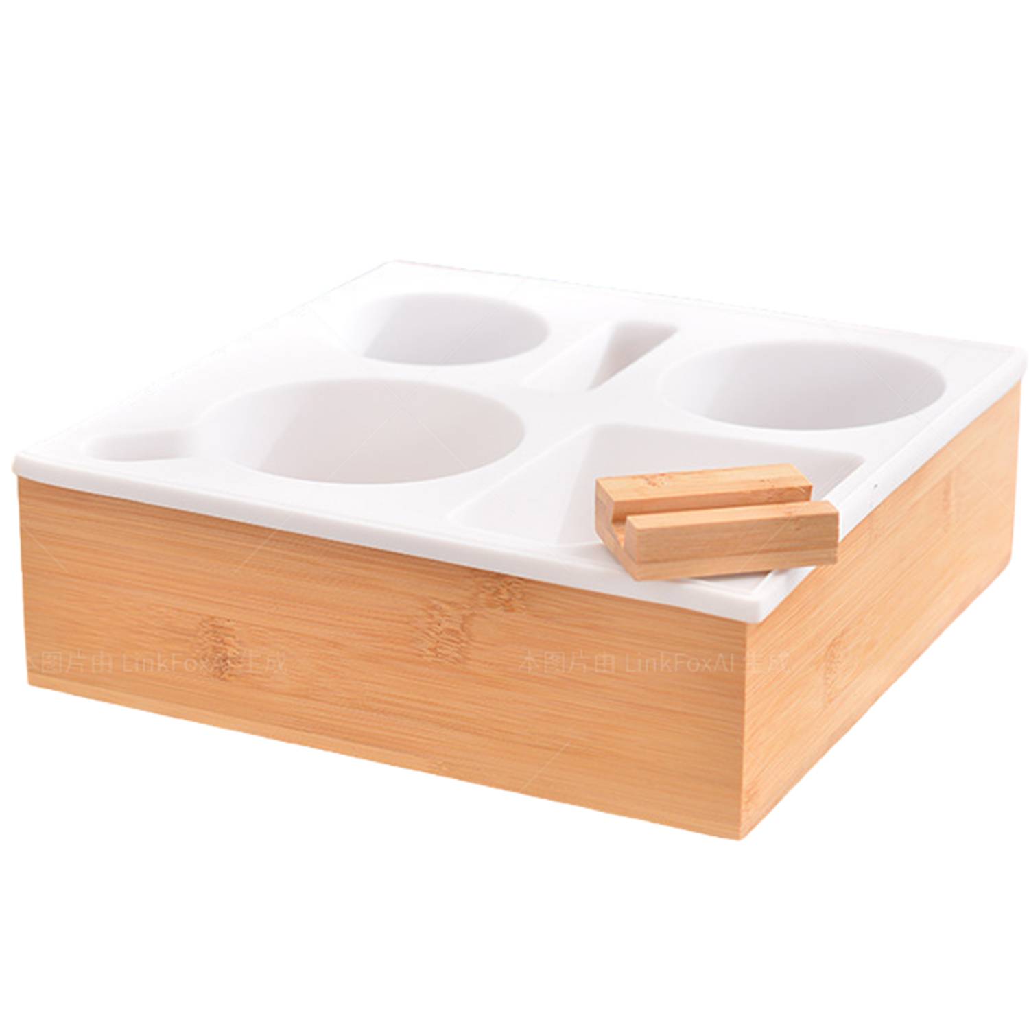 Wooden Anti Spill Couch Cup Holder Tray 3