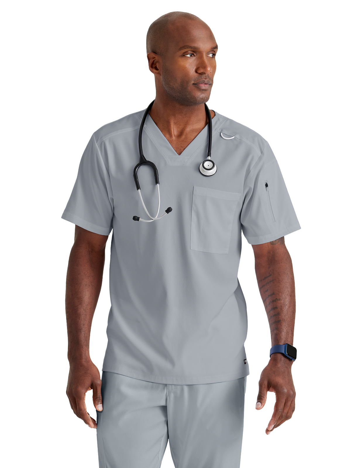 Grey's Anatomy Spandex Stretch - Men's Two-Pocket V-Neck Murphy Scrub Top 33