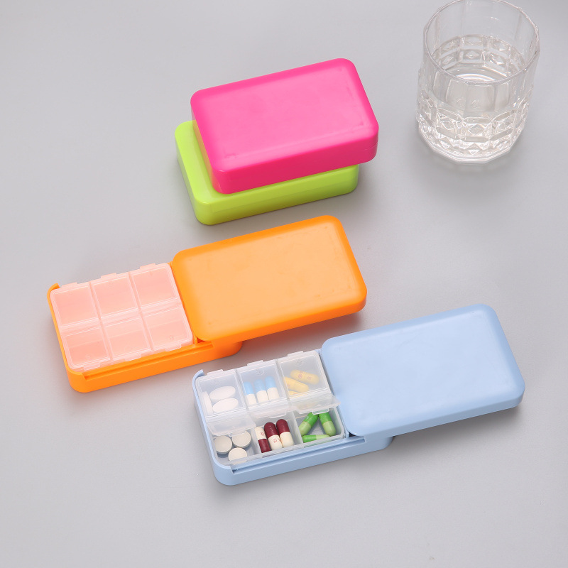 6 Compartments Push Pull Pill Box 8