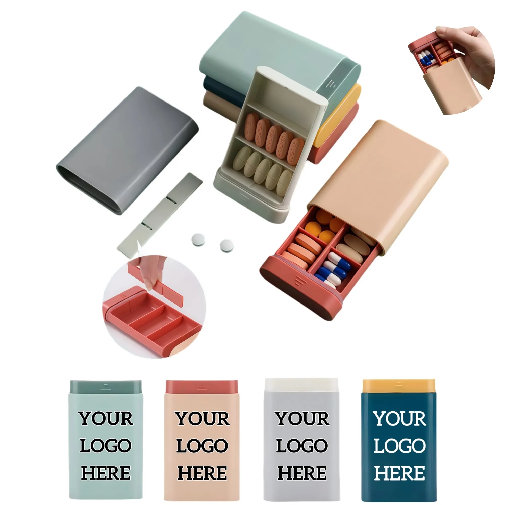 Compact &Portable BPA-Free Pill Organizer 3
