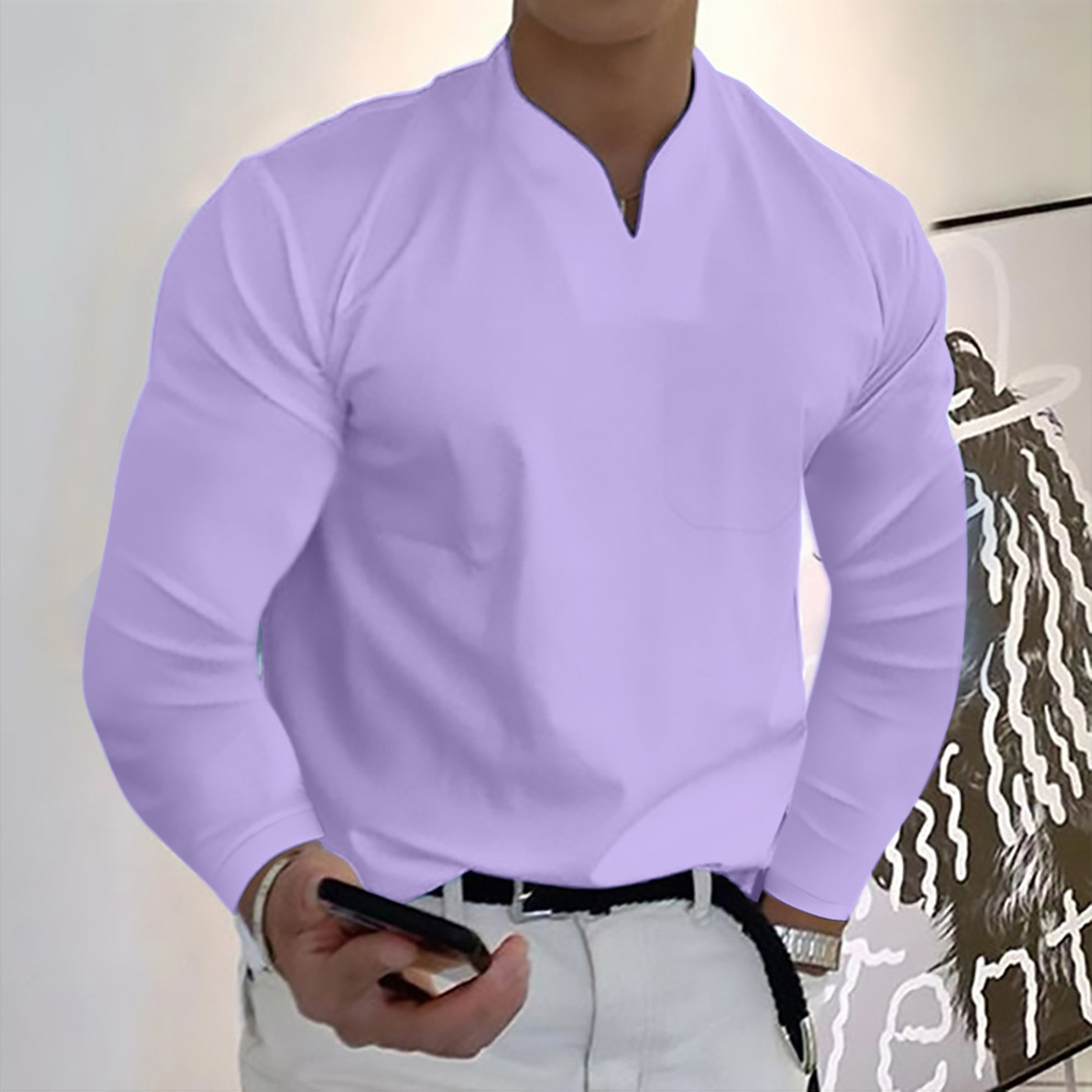 Mens Athletic V Neck T Shirts 3