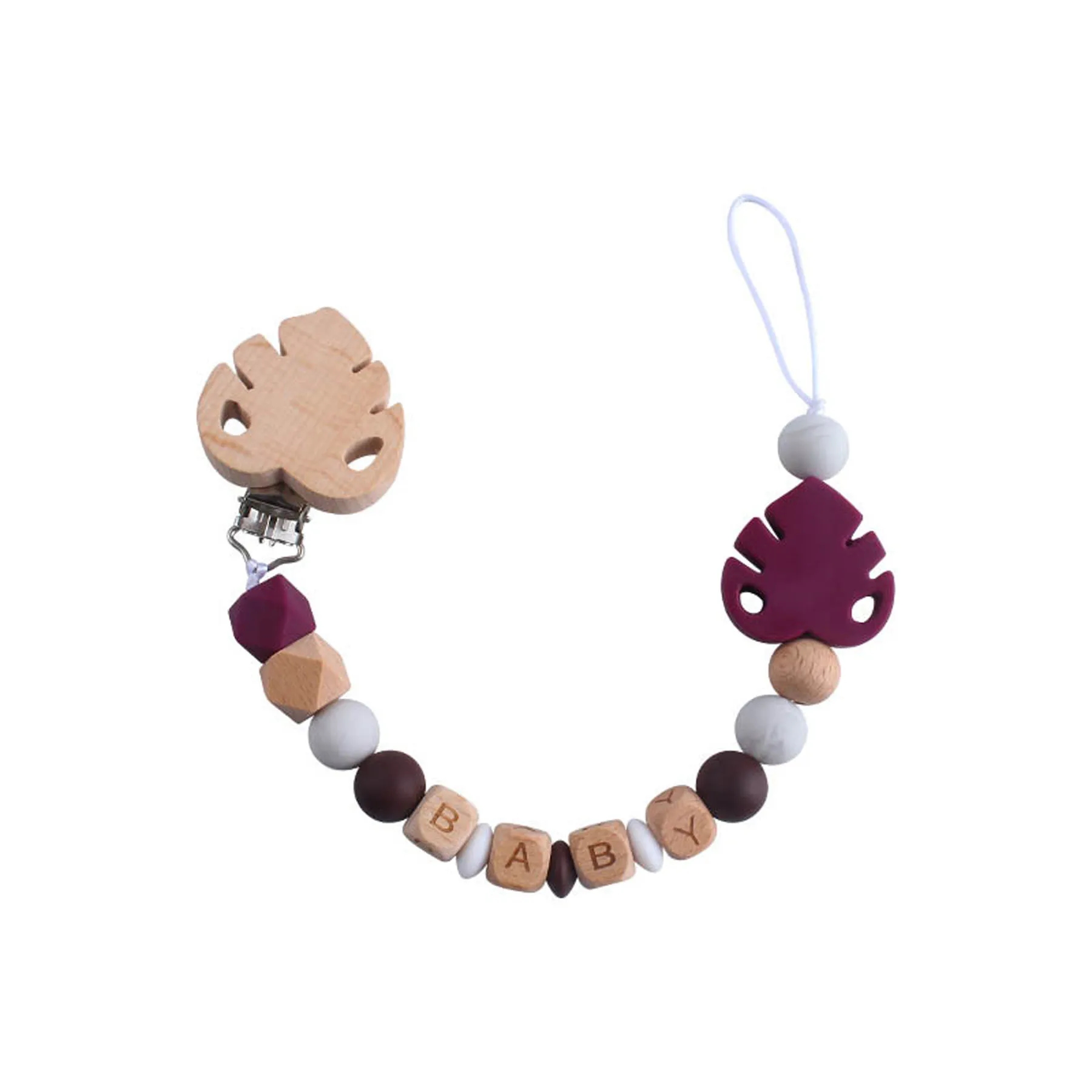 Beech Leaf Pacifier Clip 8