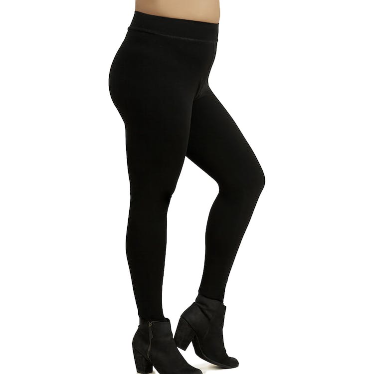Women's Plus Size Cotton Leggings - XL Black 2