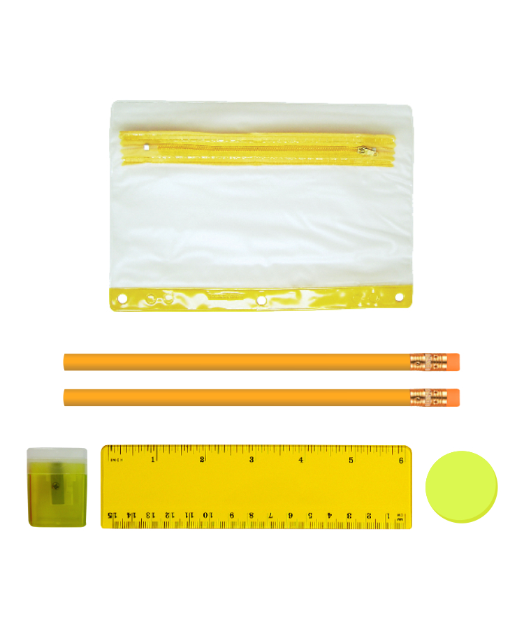 School Kit - Eco Pencils - Sharpener - Ruler - Round Eraser 4