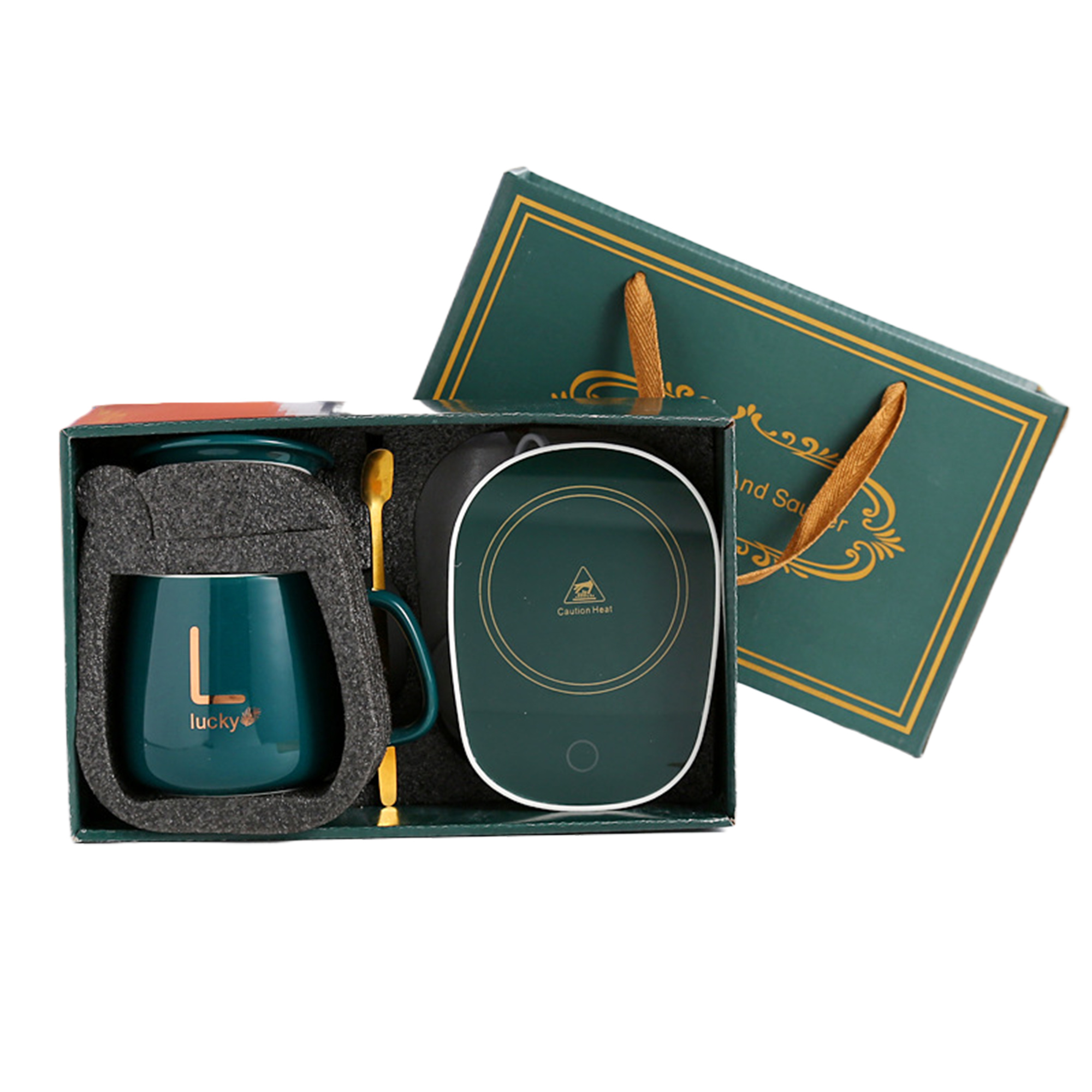 MOQ10 Heated Mug Mat And Cup Set 4