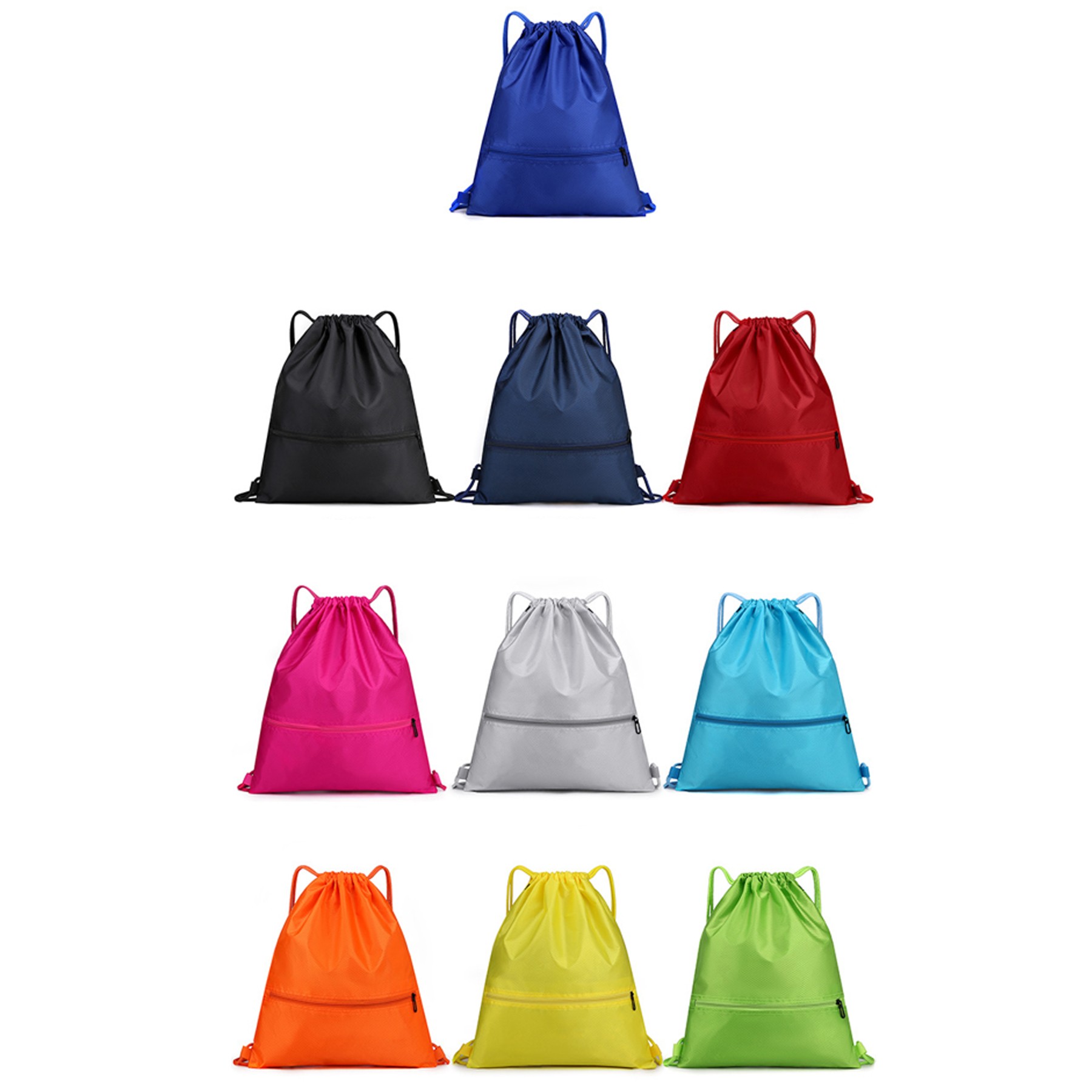 Drawstring Backpack with Front Zipper Pocket 4