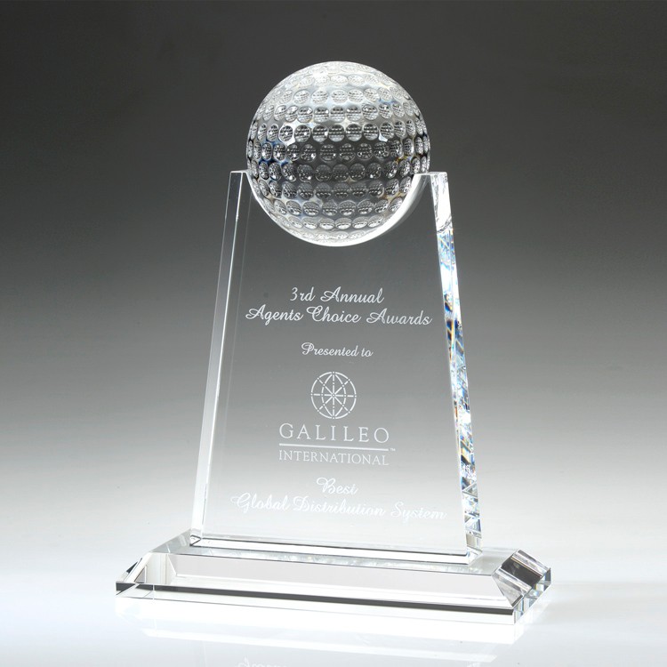8" Crystal Award-Paramount Golf Trophy 2