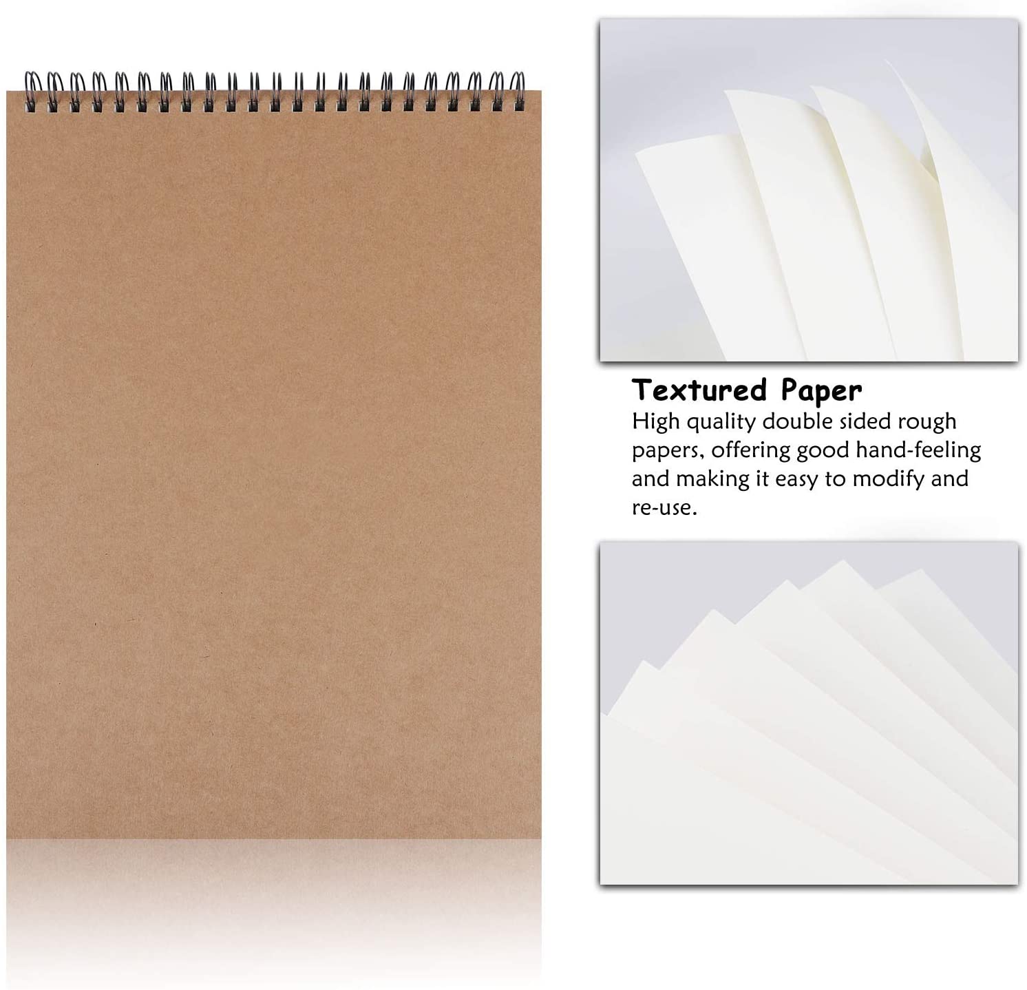 160 GSM Thick Unlined Paper B5 Spiral Drawing Sketchbook 7.3x10 Inch ---- 35 Sheets 8