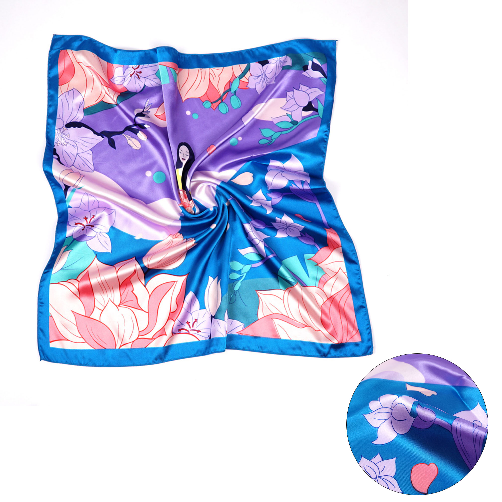 21.65" Customizable Imitation Silk Handkerchief Scarves 1