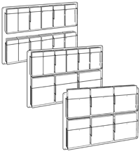 Wall Mount Adjustable for 6-12 Pockets, Clear Back 1
