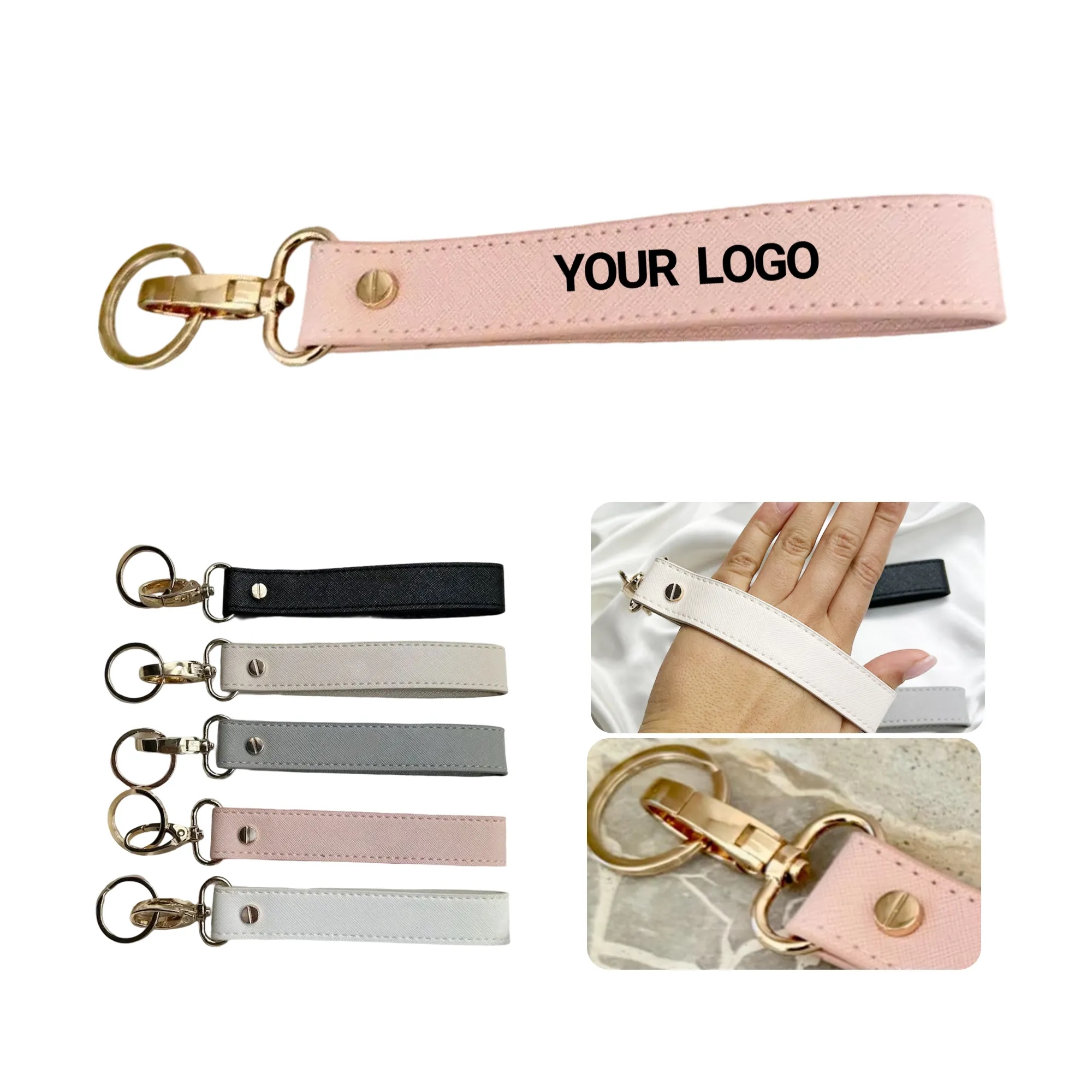 Simple PU Leather Car Keychain with Durable Strap 4