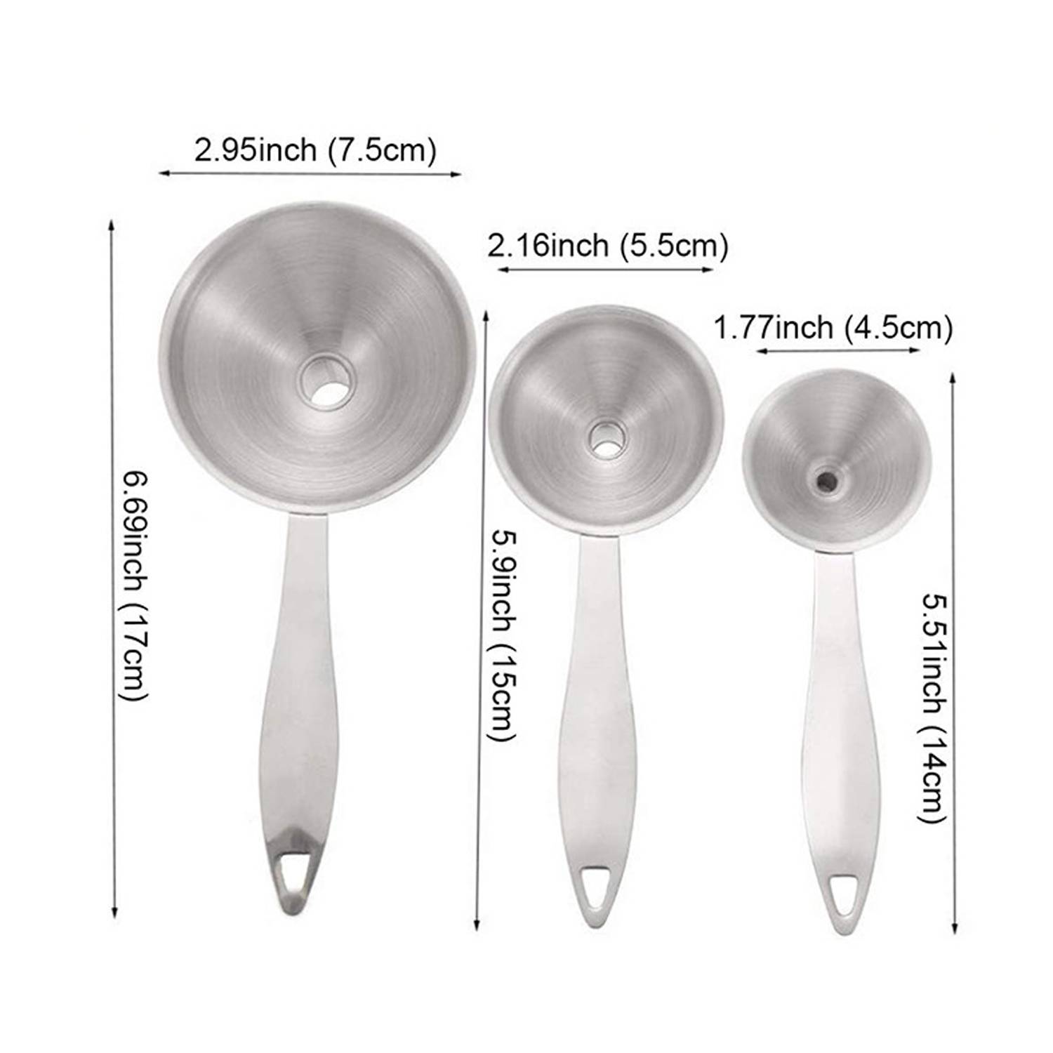 Stainless Steel Funnels W/ Cleaning Brush 4