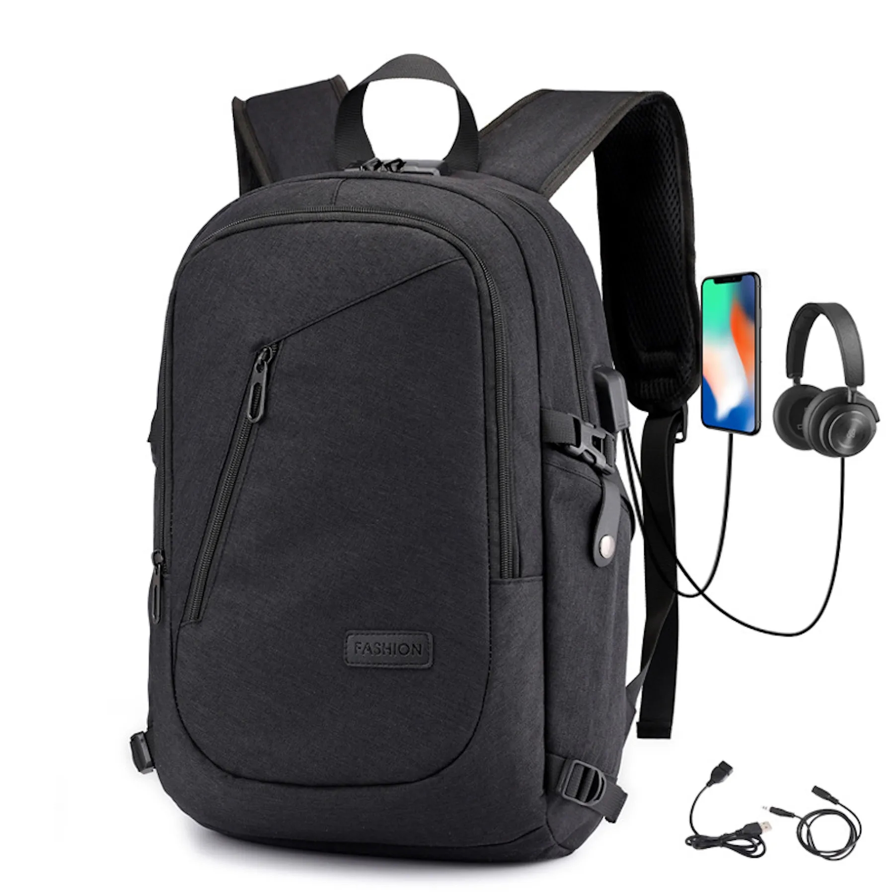 15.6" Anti-Theft Business Backpack w/USB Charging Port/Lock 7