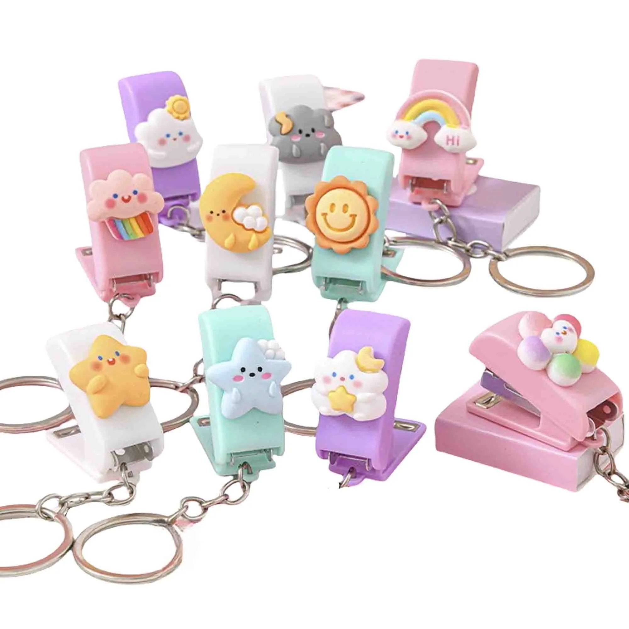 Portable Cartoon Mini Stapler With Keychain 1