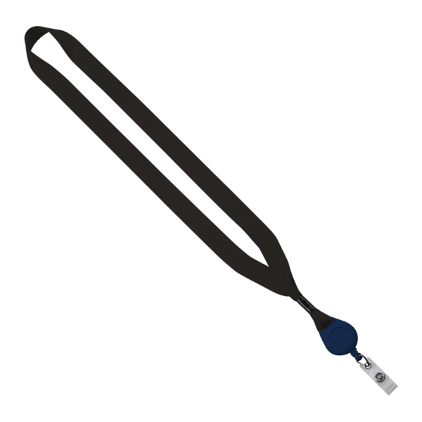 3/4" Polyester Lanyard with Metal Crimp & Retractable Badge Reel 43
