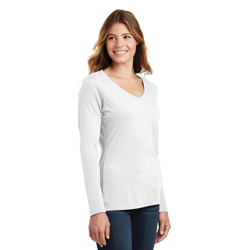 Port & Company Women's Long Sleeve Fan Favorite V-Neck Tee. 75