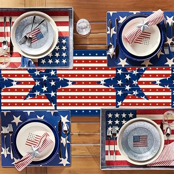 Patriotic Stars & Stripes Table Runner - Americana 15