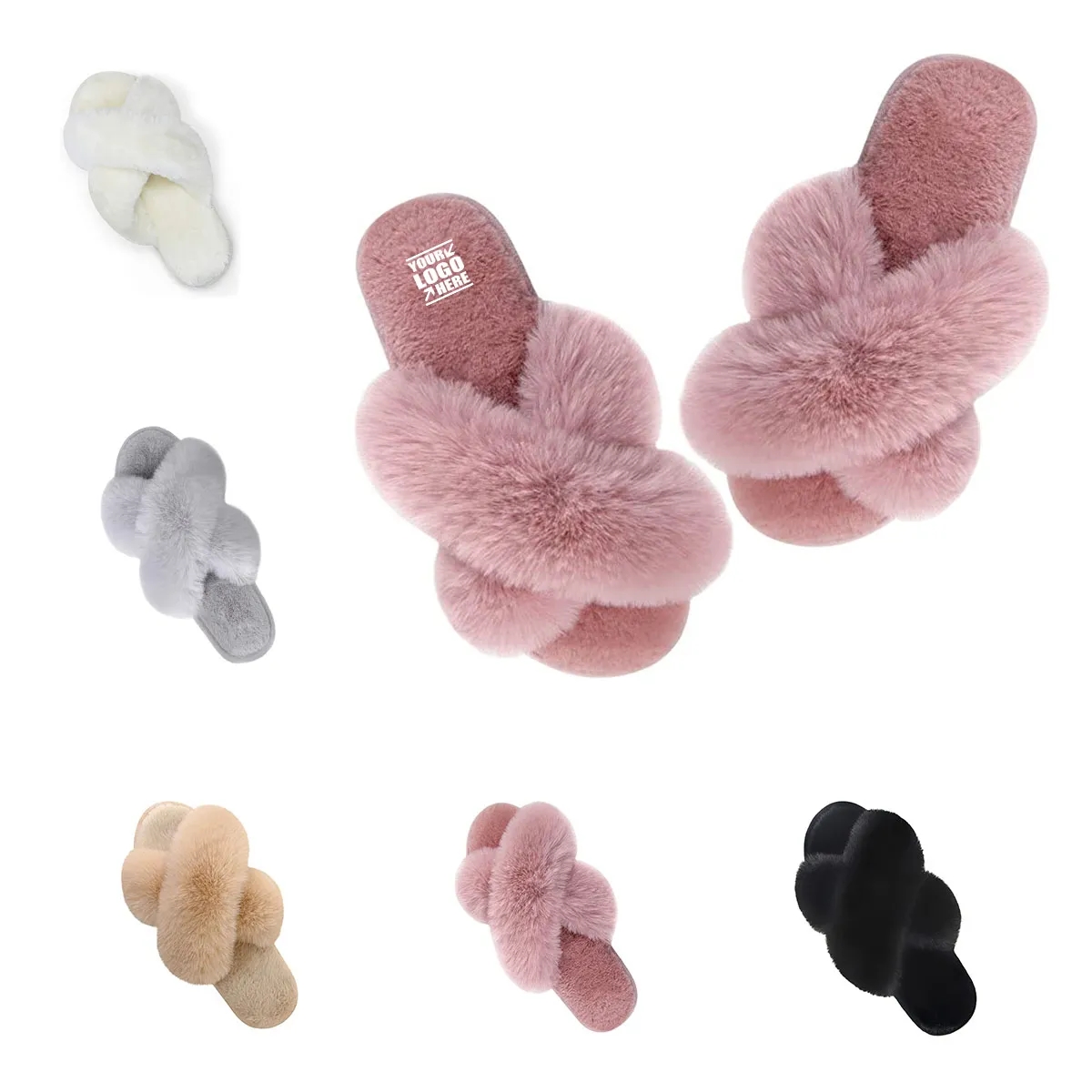 Winter Soft Slippers Plush Cozy Open Toe House Shoes 3