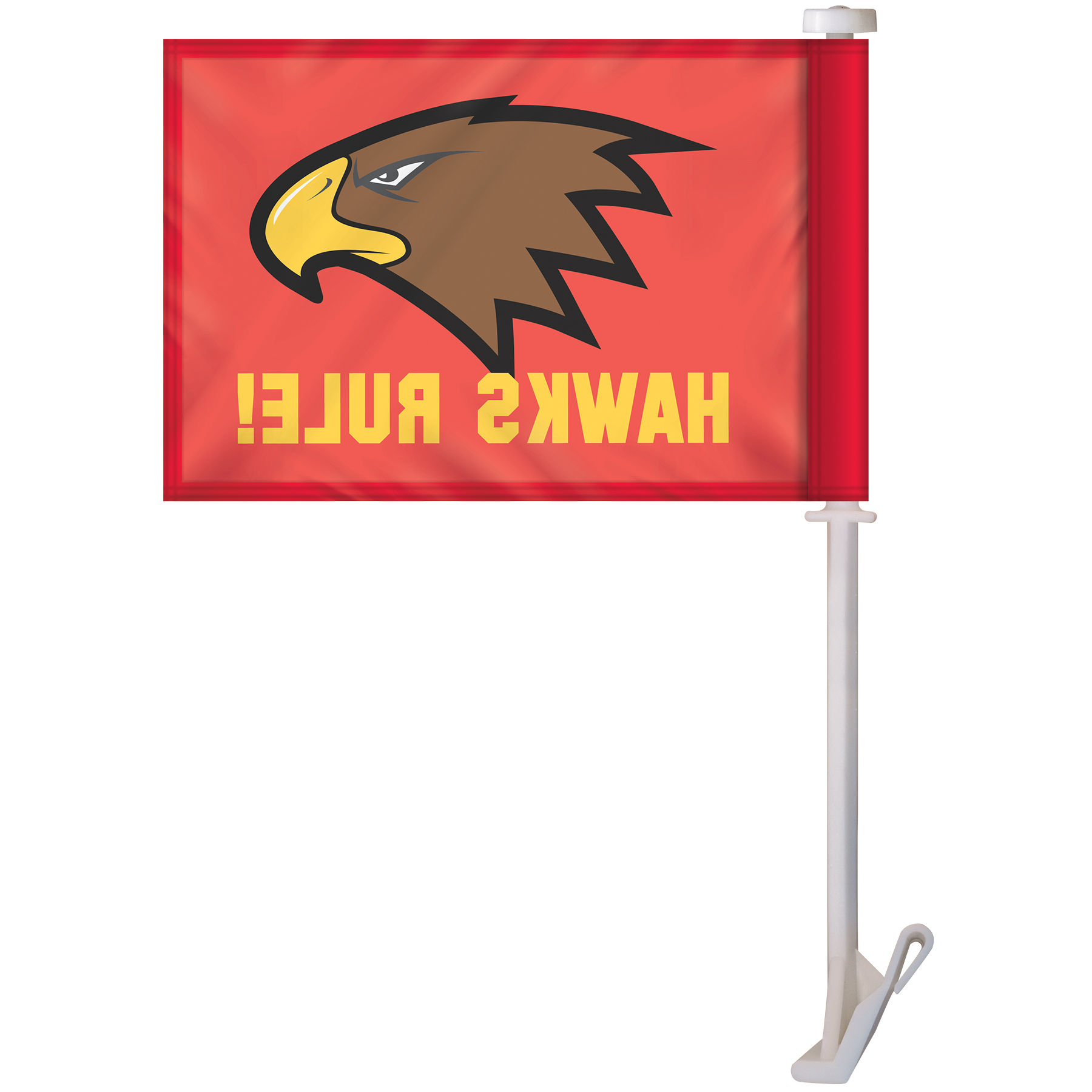 7.5" x 10.5" Single Reverse Digitally Printed Custom Car Flag on a Premium Staff 4