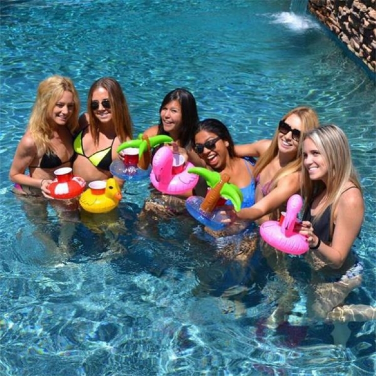 PVC Inflatable Doughnut Drink Holder Pool Float 3
