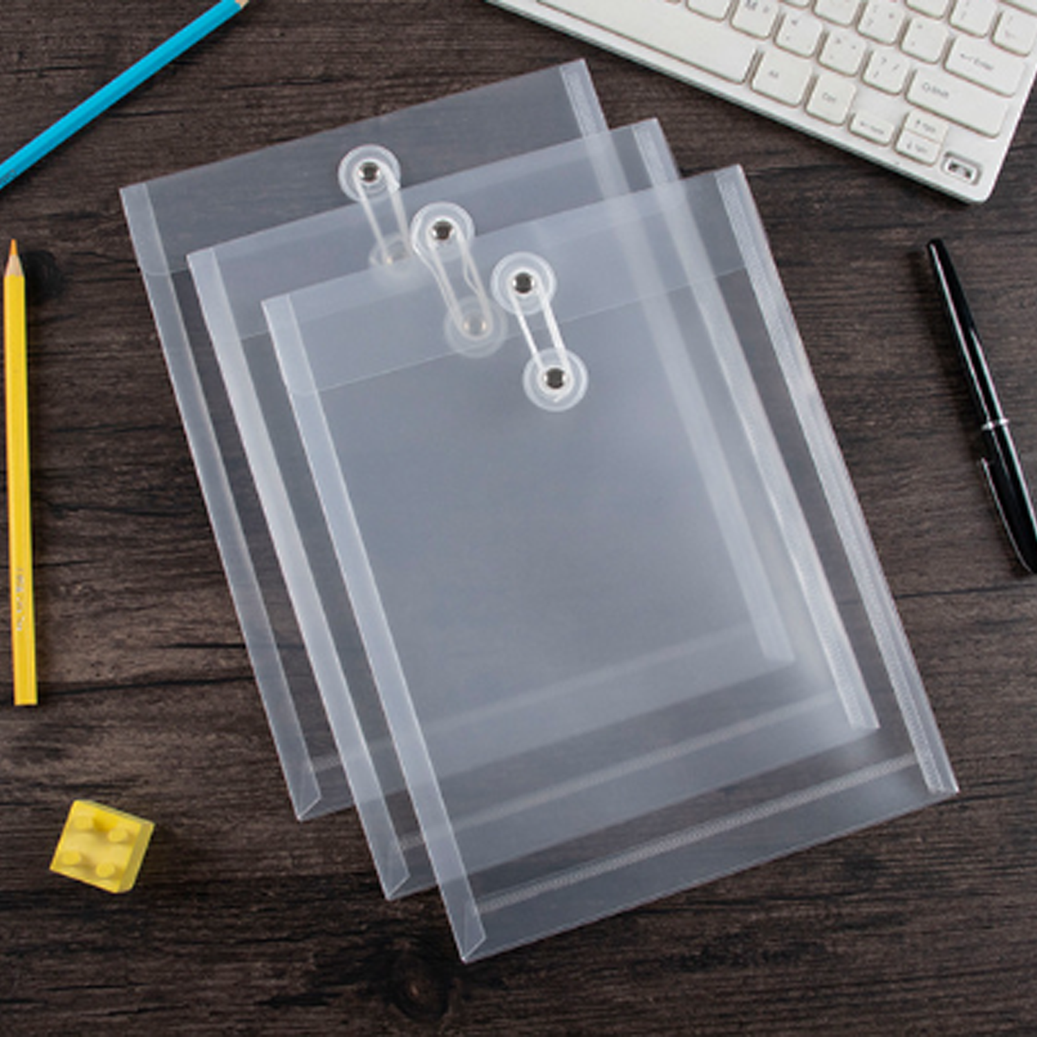 A4 PP Waterproof Document Folder w/ Twist Tie Closure 5