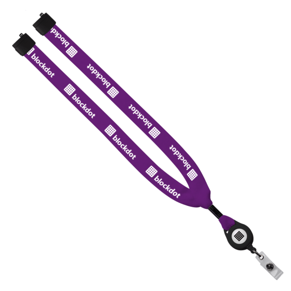 3/4" Cotton Lanyard with Metal Crimp & Retractable Badge Reel 149