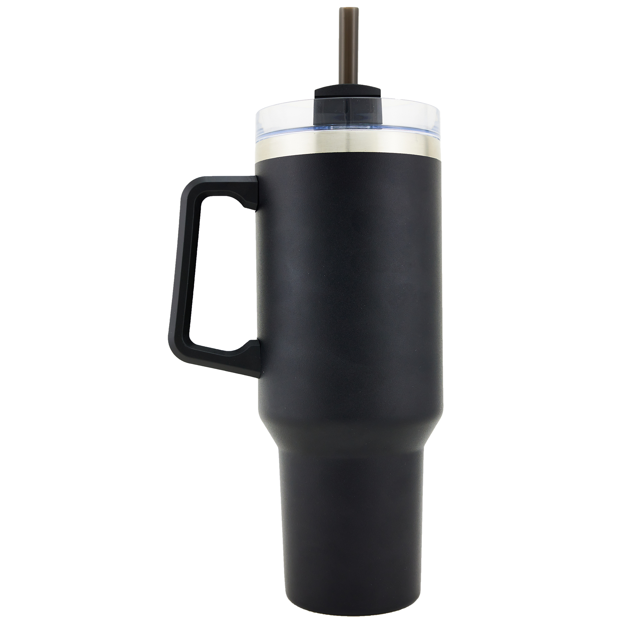 Oceanside 40oz Double Wall Stainless Steel Vacuum Insulated Tumbler with Handle and Straw (Black) 2