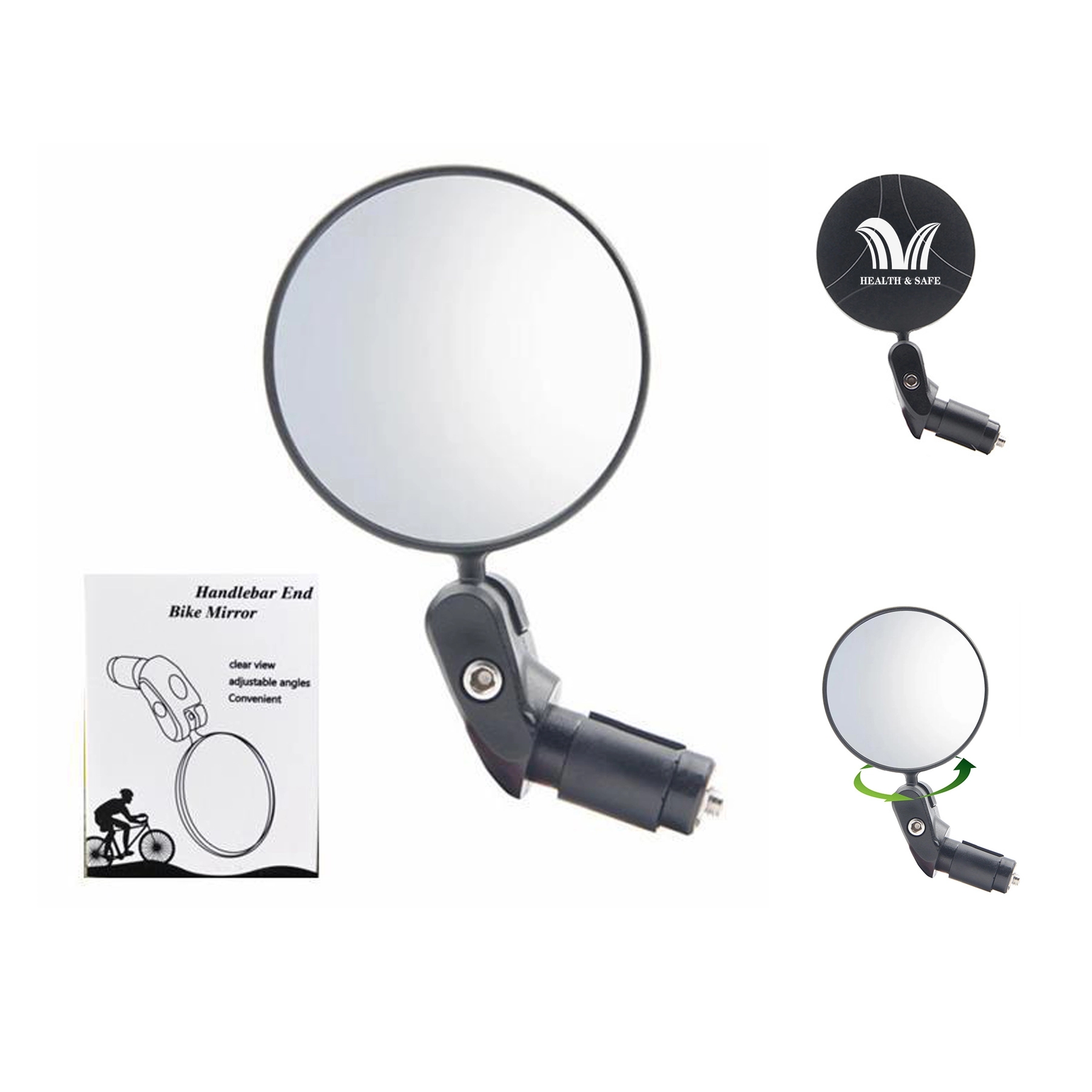 Handlebar Rotatable Bicycle Bike Mirror Rearview Accessories 5