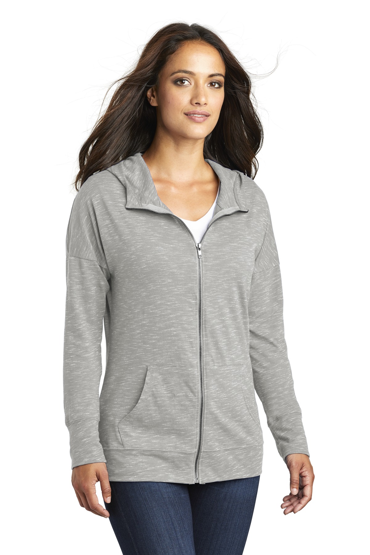 District Women's Medal Full-Zip Hoodie. DT665 19