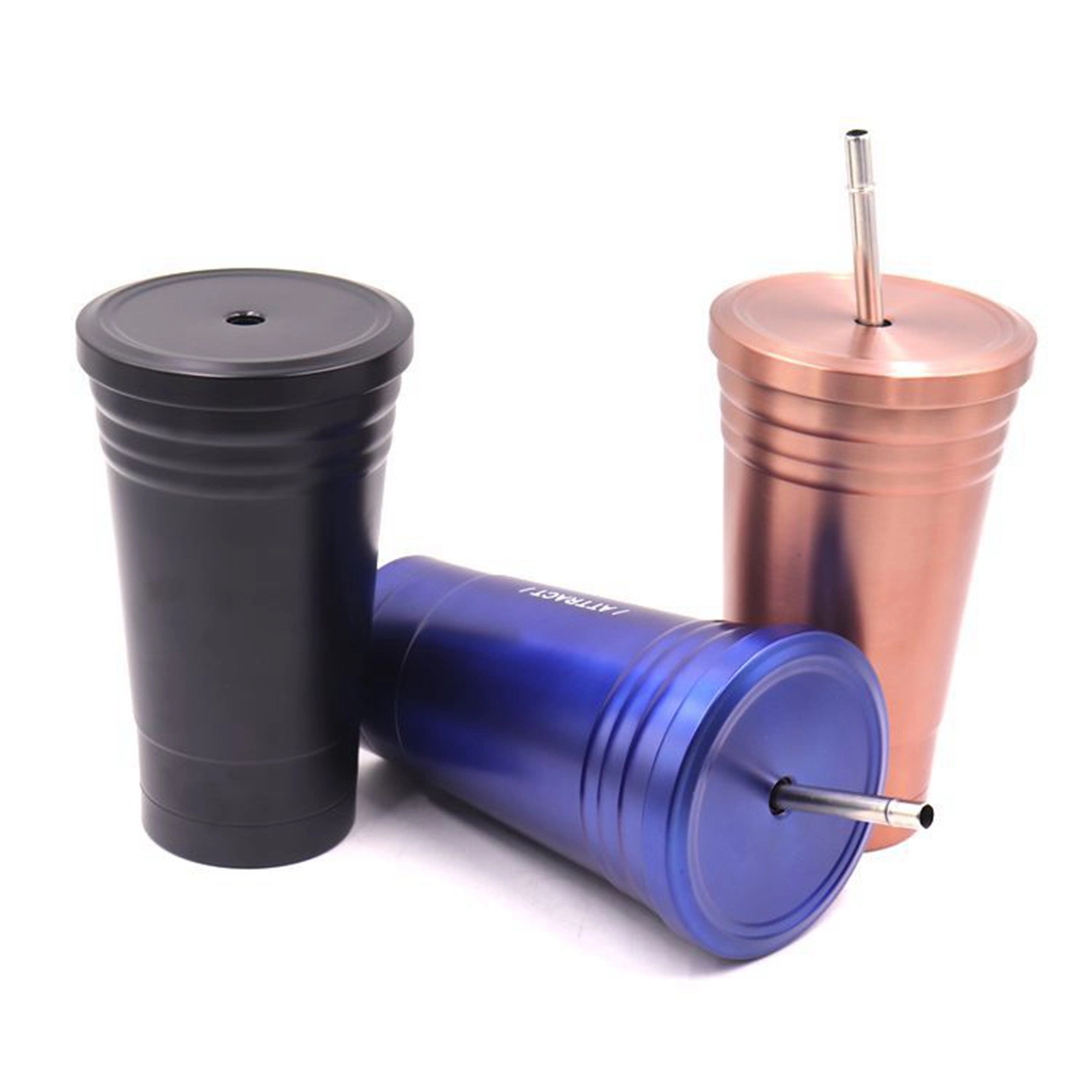 17 oz Stainless Steel Tumbler with Straw 8
