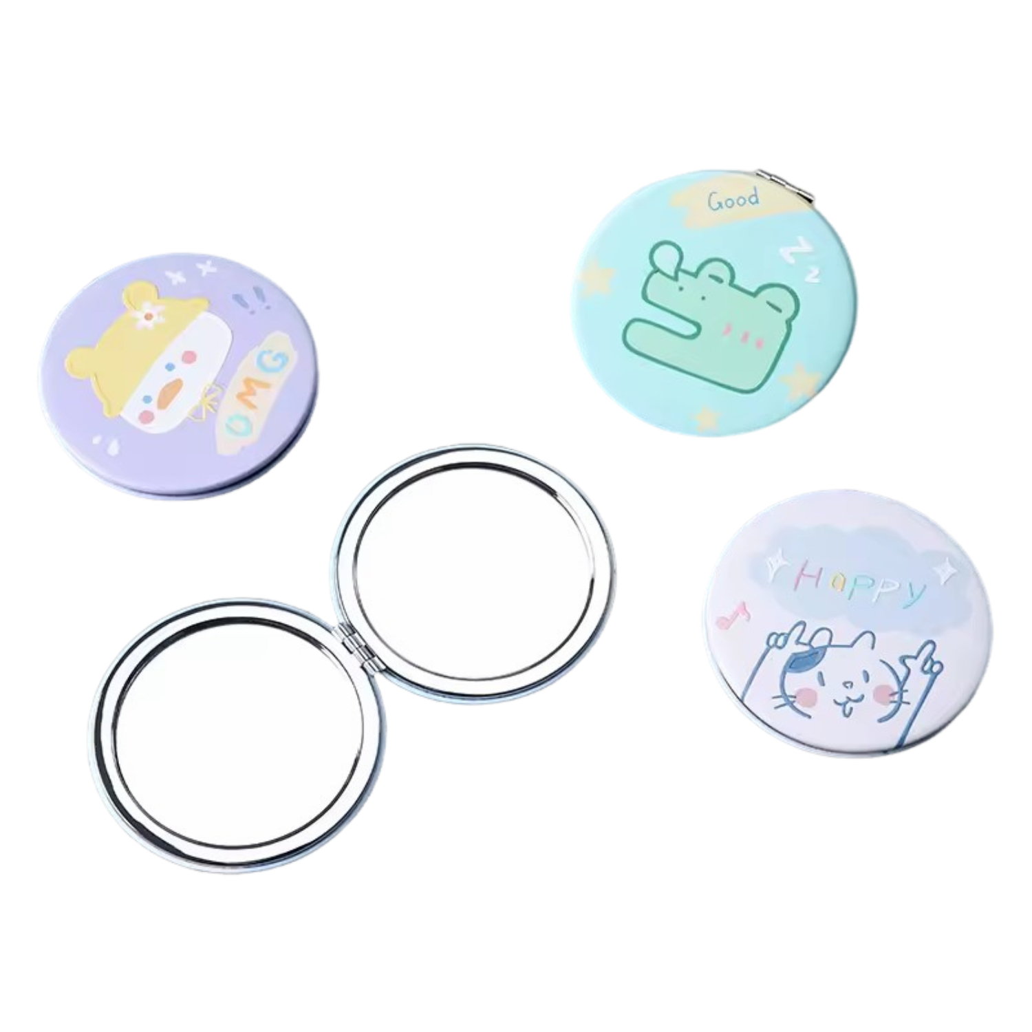 Round Shape Folding Compact Makeup Mirror 2