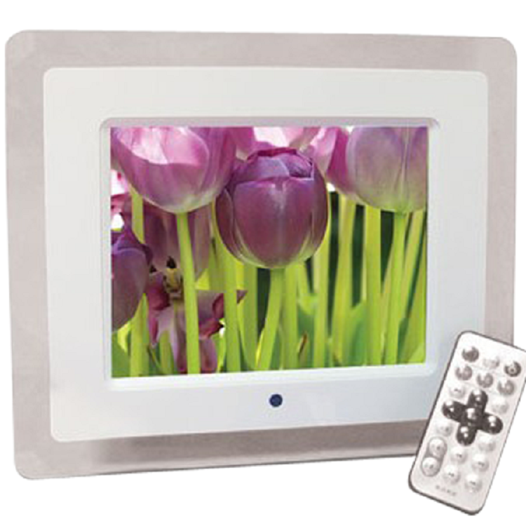 7" LCD Digital Photo Frame W/Brushed Metal Finish 11