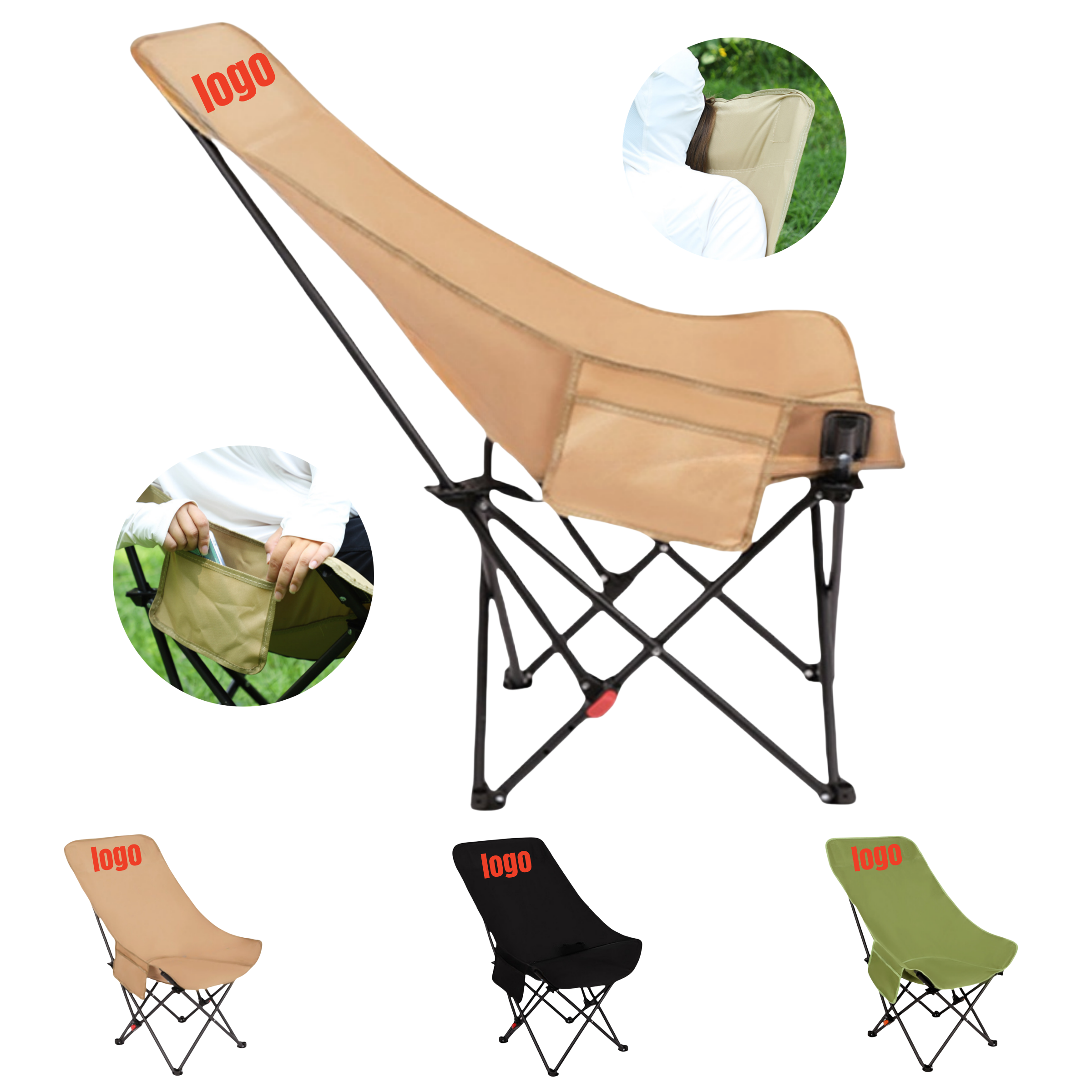 Adjustable Camping Chair ?C 264lbs, 3-Position Recline & Free Logos (MOQ 100) 2